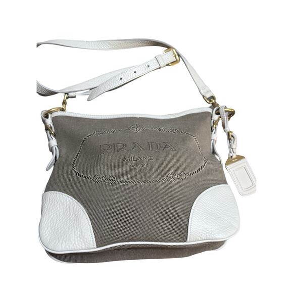 Authentic Prada Canvas and Leather Shoulder/Crossbody Bag - 197/B - Picture 6 of 10